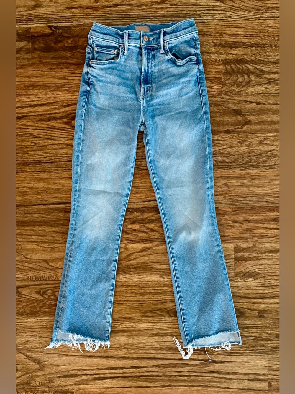 MOTHER denim jeans The Insider Crop Step Fray, Wash: Out Of The Blue, size 25 - Picture 3 of 9
